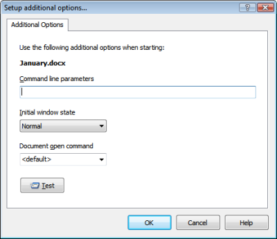 Setup additional options for autorun document. Click to enlarge...