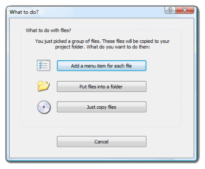 Edit autorun menu: select action for a group of selected/dragged documents. Click to enlarge...