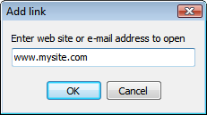 Edit autorun menu: add new link dialog